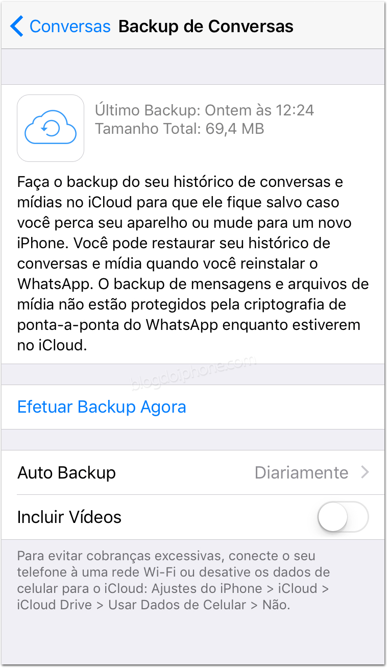 4 Passos Para Fazer O Backup Do Whatsapp No Iphone Otmiza Comunicacação 8978